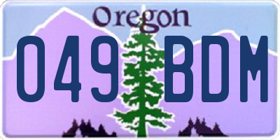 OR license plate 049BDM