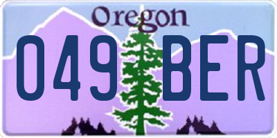 OR license plate 049BER