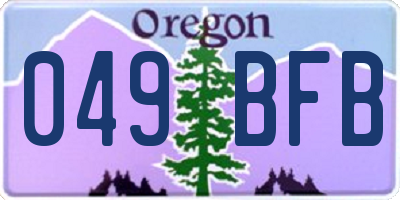 OR license plate 049BFB