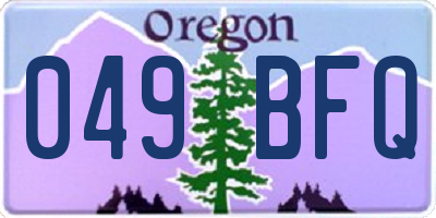 OR license plate 049BFQ