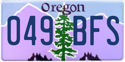 OR license plate 049BFS