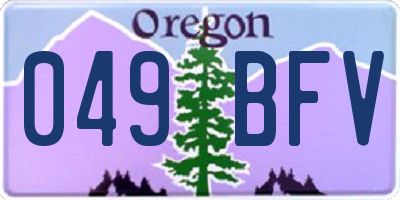 OR license plate 049BFV