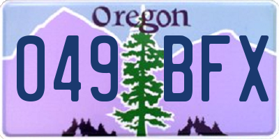 OR license plate 049BFX