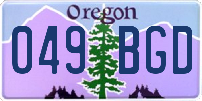 OR license plate 049BGD