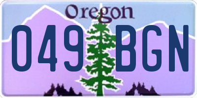 OR license plate 049BGN