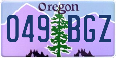 OR license plate 049BGZ