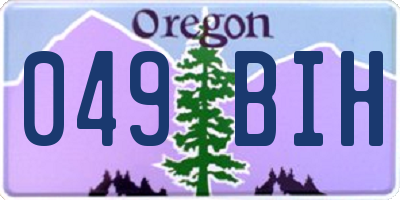OR license plate 049BIH