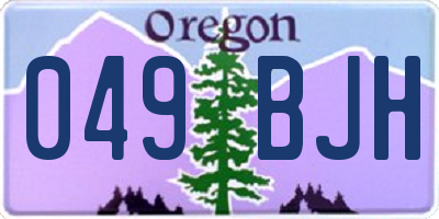 OR license plate 049BJH