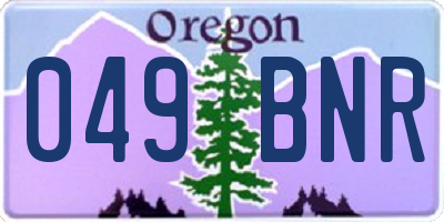 OR license plate 049BNR