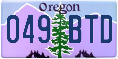 OR license plate 049BTD
