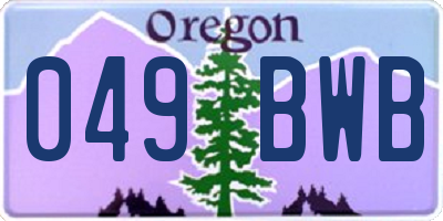 OR license plate 049BWB