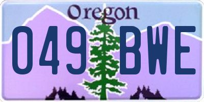 OR license plate 049BWE
