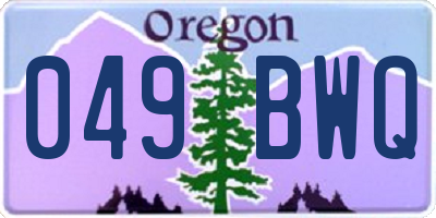 OR license plate 049BWQ