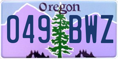OR license plate 049BWZ