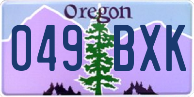 OR license plate 049BXK