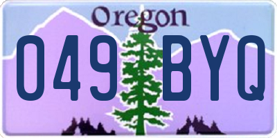OR license plate 049BYQ