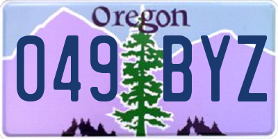 OR license plate 049BYZ