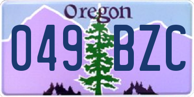OR license plate 049BZC