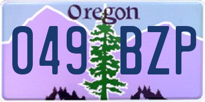 OR license plate 049BZP