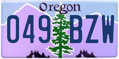 OR license plate 049BZW