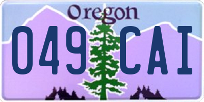 OR license plate 049CAI