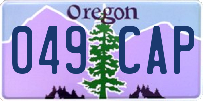 OR license plate 049CAP