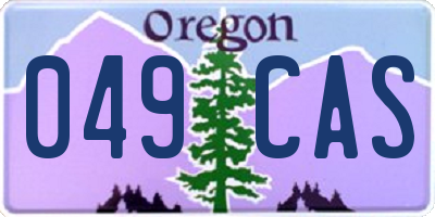 OR license plate 049CAS