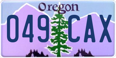 OR license plate 049CAX