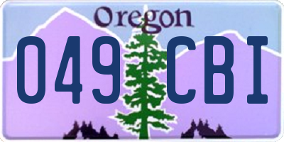 OR license plate 049CBI