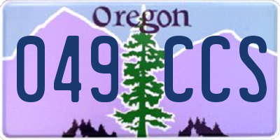 OR license plate 049CCS