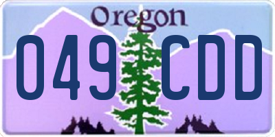 OR license plate 049CDD