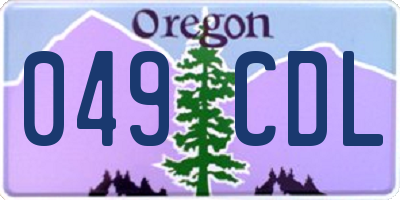OR license plate 049CDL