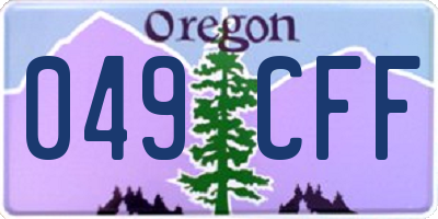 OR license plate 049CFF