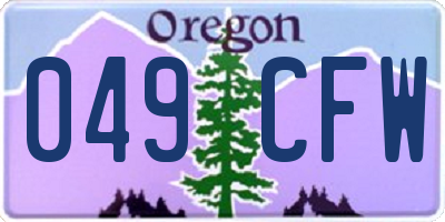 OR license plate 049CFW