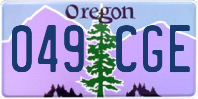 OR license plate 049CGE