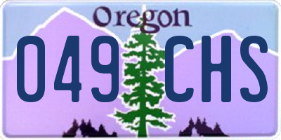 OR license plate 049CHS