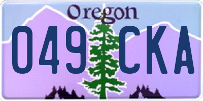 OR license plate 049CKA