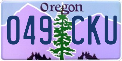 OR license plate 049CKU