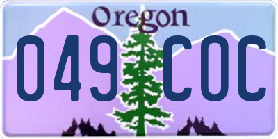 OR license plate 049COC