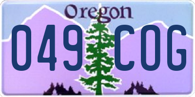 OR license plate 049COG