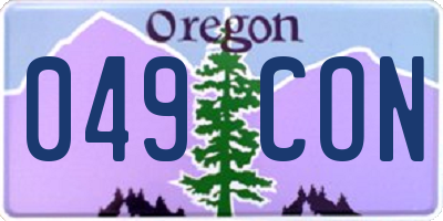 OR license plate 049CON
