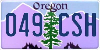 OR license plate 049CSH