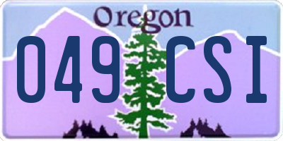 OR license plate 049CSI