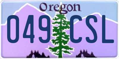 OR license plate 049CSL