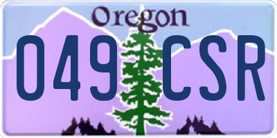 OR license plate 049CSR