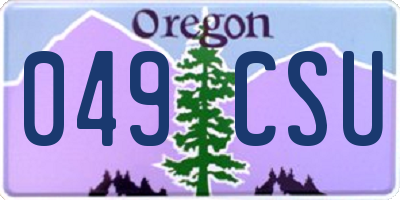 OR license plate 049CSU