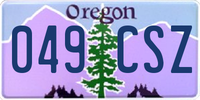 OR license plate 049CSZ