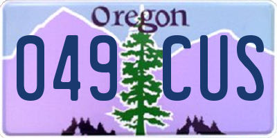 OR license plate 049CUS