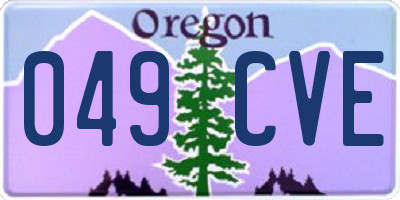 OR license plate 049CVE