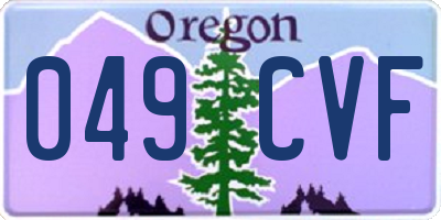 OR license plate 049CVF